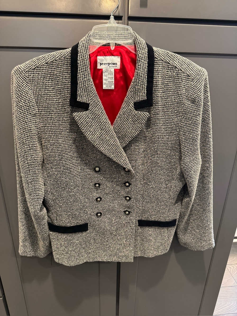Vintage tweed double-breasted blazer by Perceptions by Irene B size 14